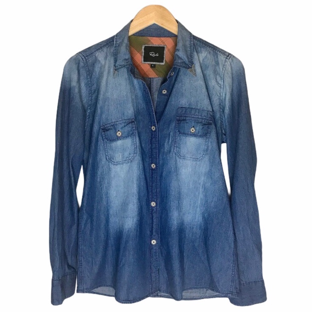 RAILS Metal Tipped Collar Shirt
